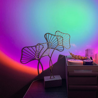 Sunset Projection LED Floor Lamp with 360-Degree Rotation, Rainbow Projector Night Light for Bedroom and Living Room Decor (USB Powered)