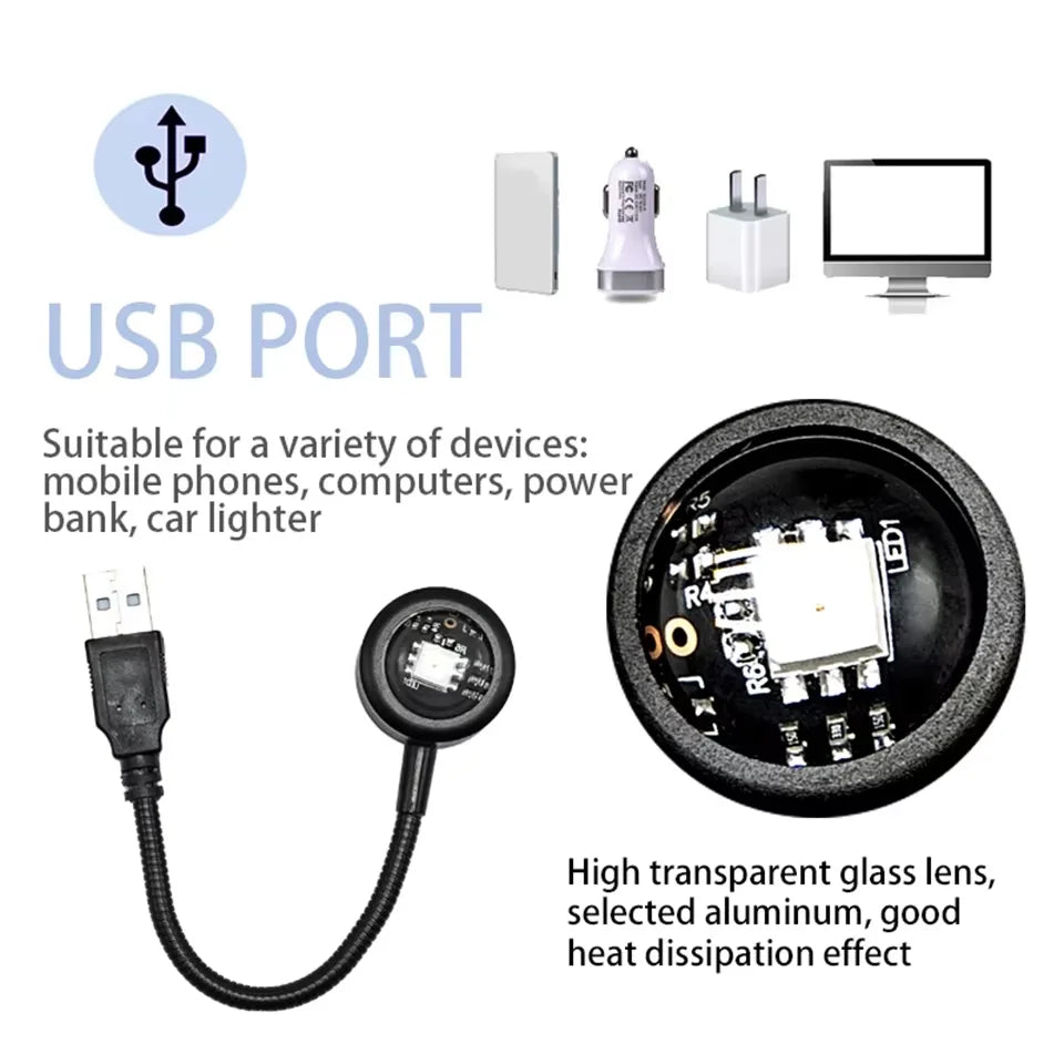 LED Sunset Projection Lamp - USB Mood Light for Bedroom, Living Room, Photography, and Event Decor