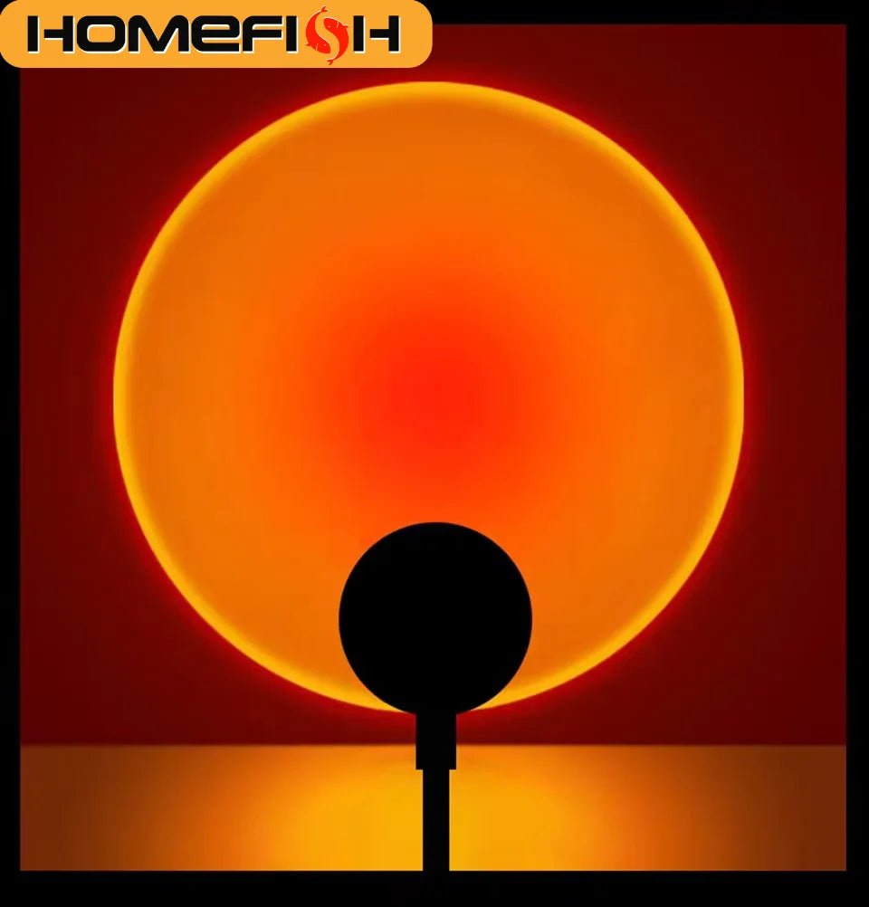 LED Sunset Projection Lamp - USB Mood Light for Bedroom, Living Room, Photography, and Event Decor