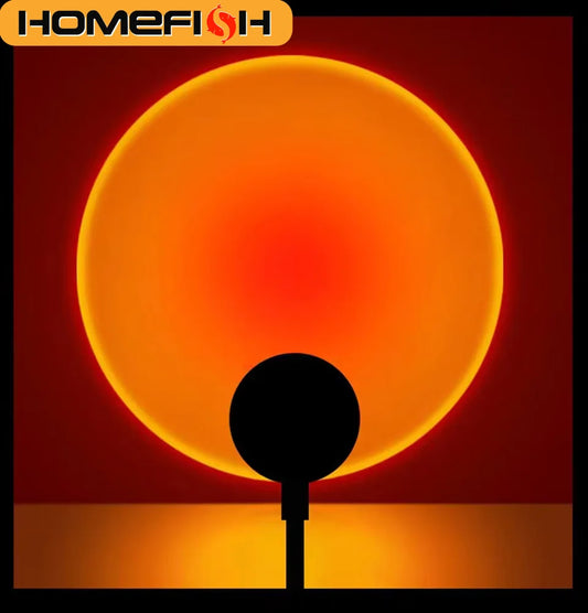 LED Sunset Projection Lamp - USB Mood Light for Bedroom, Living Room, Photography, and Event Decor